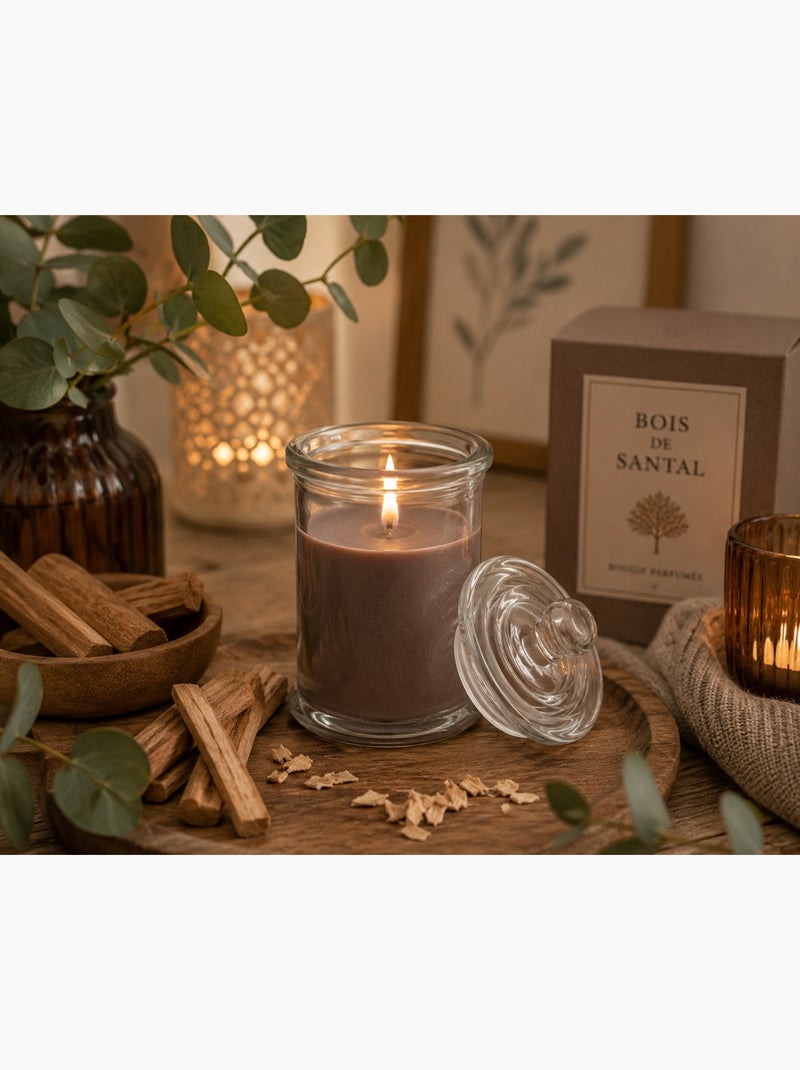 Bougie bocal en verre Bois de santal Marron - Kiabi