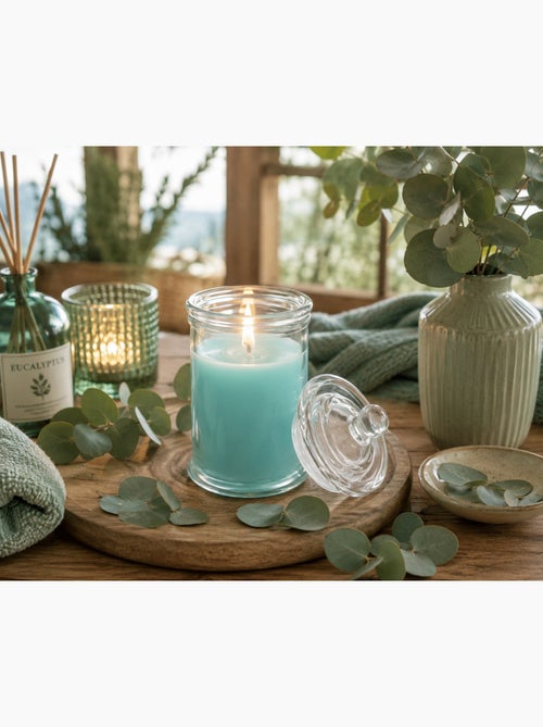 Bougie bocal en verre Eucalyptus - Kiabi