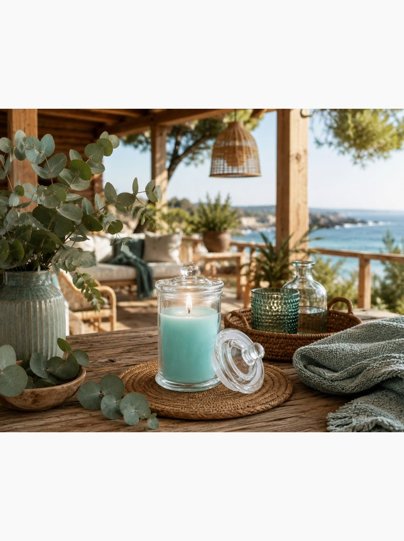 Bougie bocal en verre Eucalyptus Bleu - Kiabi