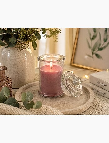 Bougie bocal en verre Fruit rouge