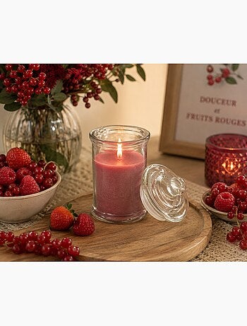 Bougie bocal en verre Fruit rouge