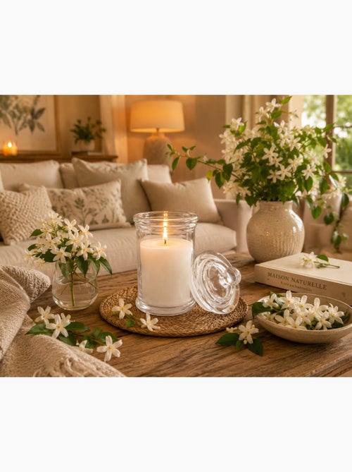 Bougie bocal en verre senteur Jasmin - Kiabi