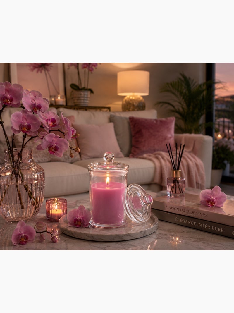 Bougie bocal en verre senteur Orchidee rose Rose - Kiabi