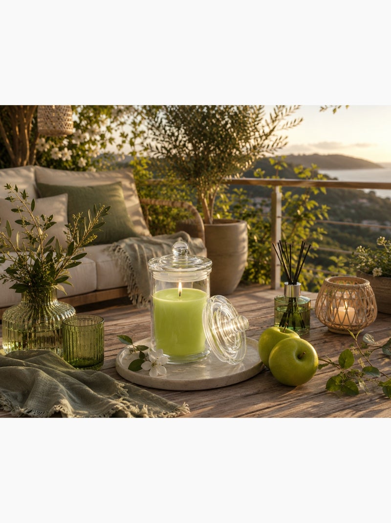 Bougie bocal en verre senteur Pomme Vert - Kiabi