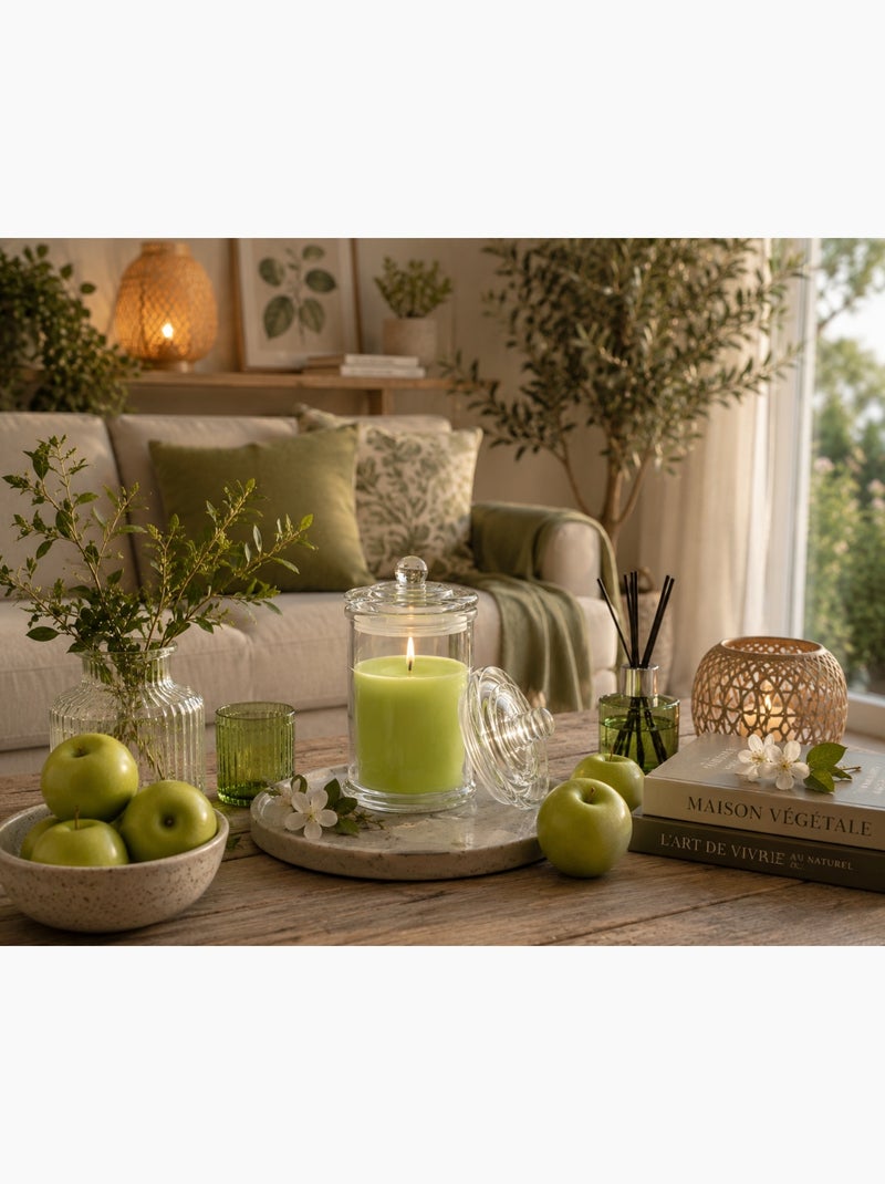 Bougie bocal en verre senteur Pomme Vert - Kiabi