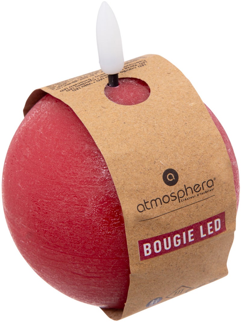 Bougie boule à led MOLIA Rouge - Kiabi