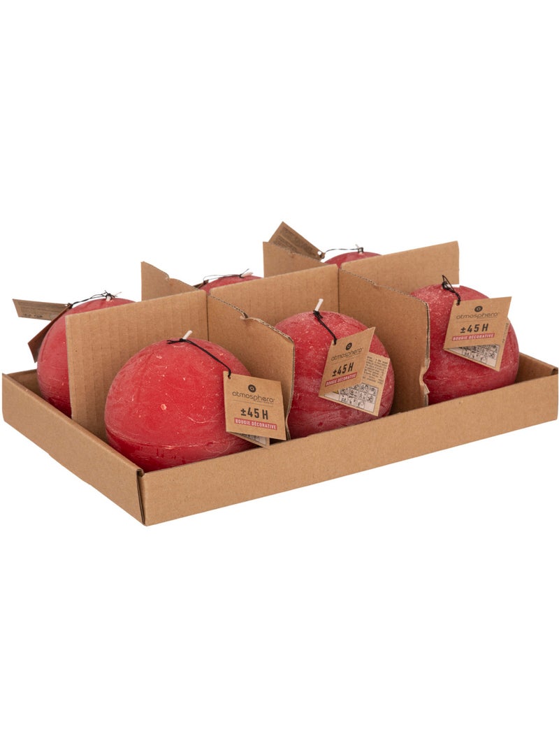 Bougie boule rustique OLIA Rouge - Kiabi