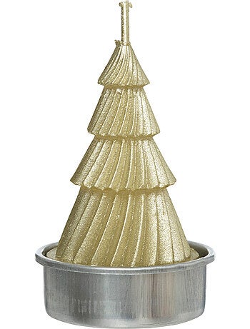 Bougie chauffe-plat sapin or x4