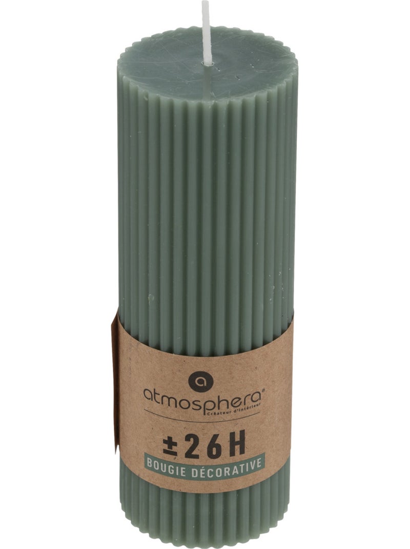 Bougie cylindre cannelé DEMI Vert clair - Kiabi
