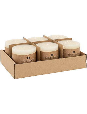 Bougie cylindre en cire aspect rustique olia
