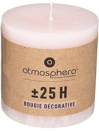 Bougie cylindre en cire aspect rustique OLIA