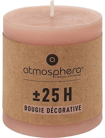 Bougie cylindre en cire aspect rustique OLIA