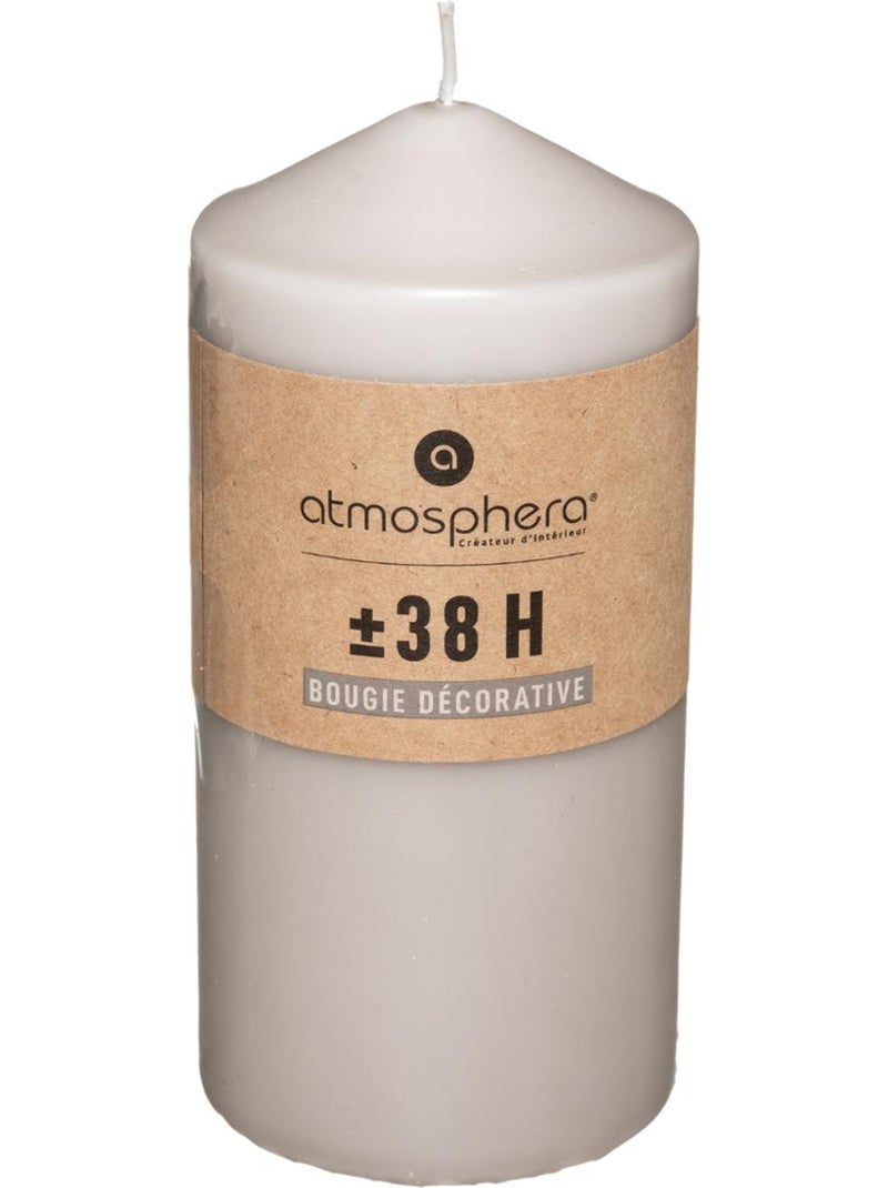 Bougie cylindre en cire HUGO Taupe - Kiabi