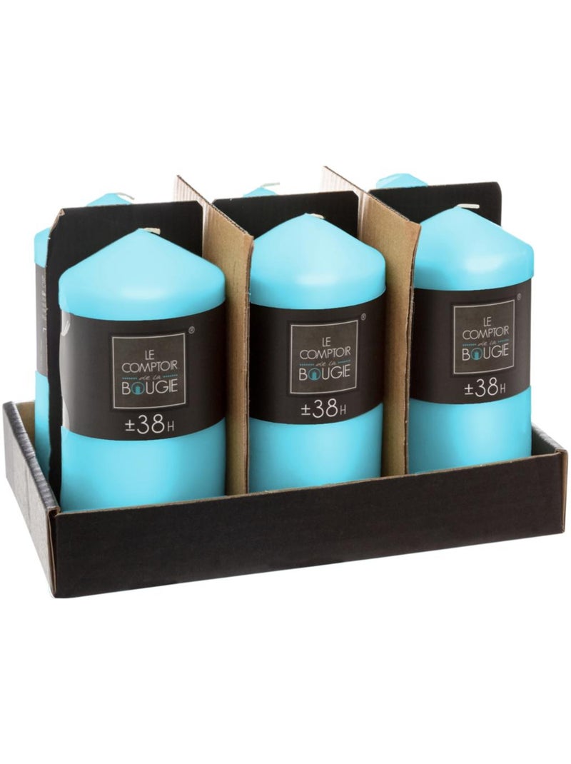 Bougie cylindre en cire HUGO Turquoise - Kiabi