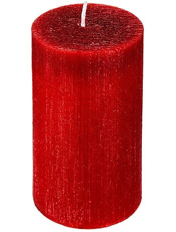 Bougie cylindre pailletée COLORAMA ROUGE