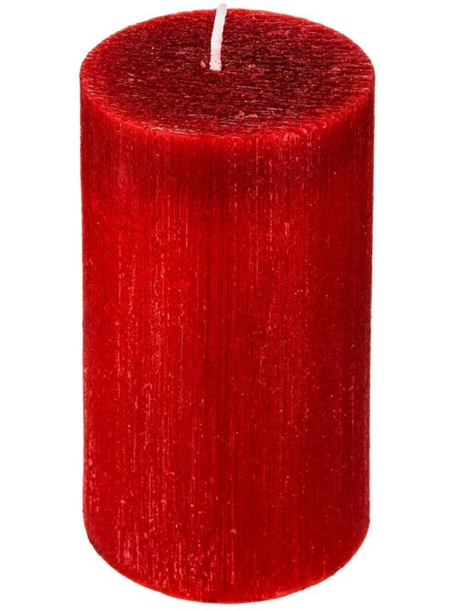 Bougie cylindre pailletée COLORAMA ROUGE - Kiabi