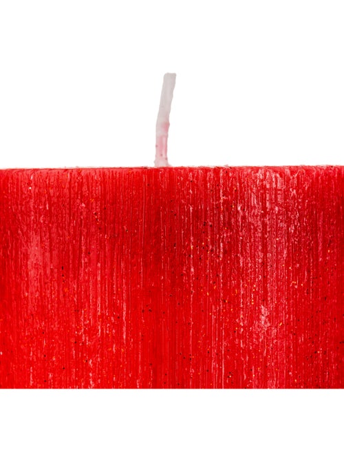 Bougie cylindre pailletée COLORAMA ROUGE - Kiabi