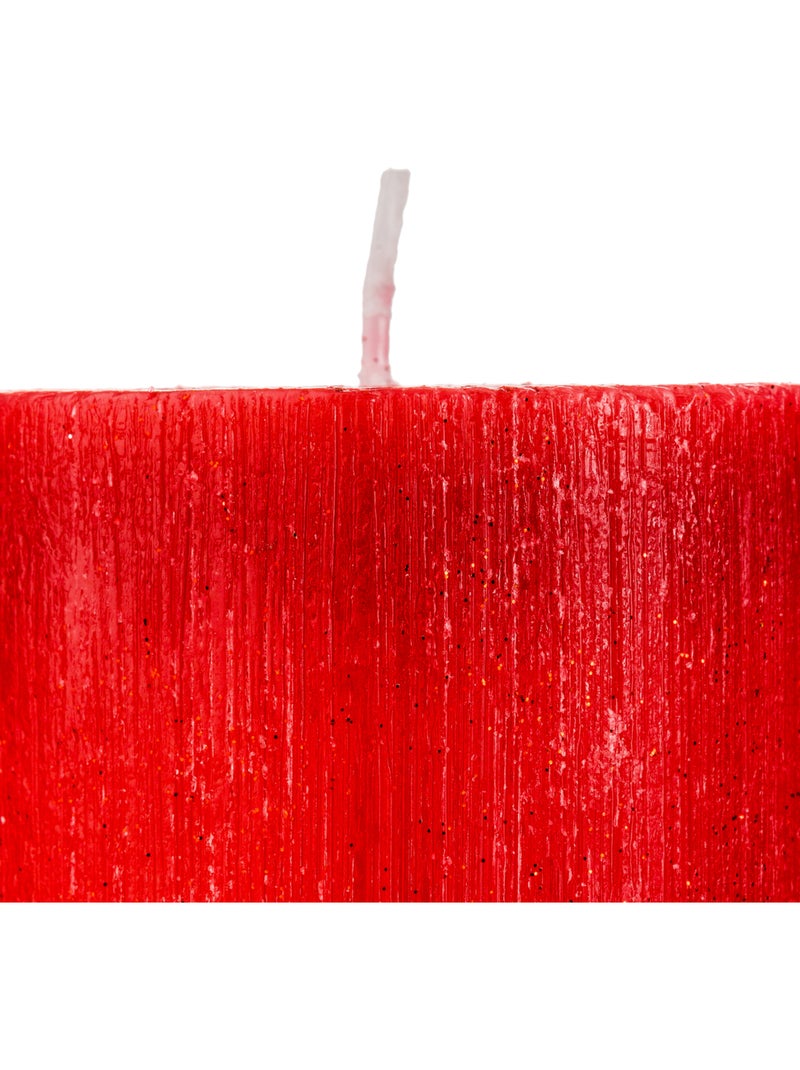Bougie cylindre pailletée COLORAMA ROUGE Rouge - Kiabi