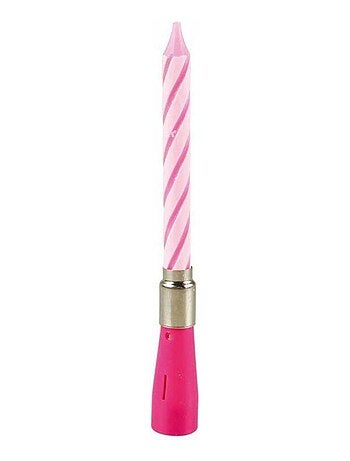 Bougie d anniversaire musicale 12.5 cm rose