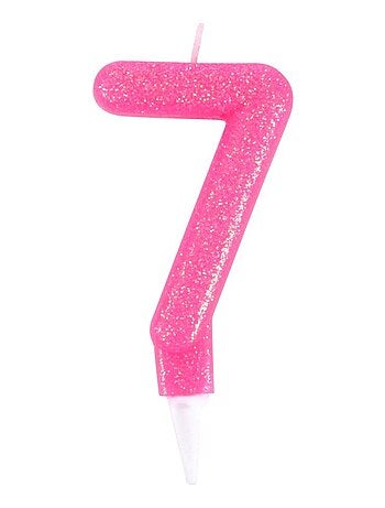 Bougie d anniversaire paillettes chiffre 7