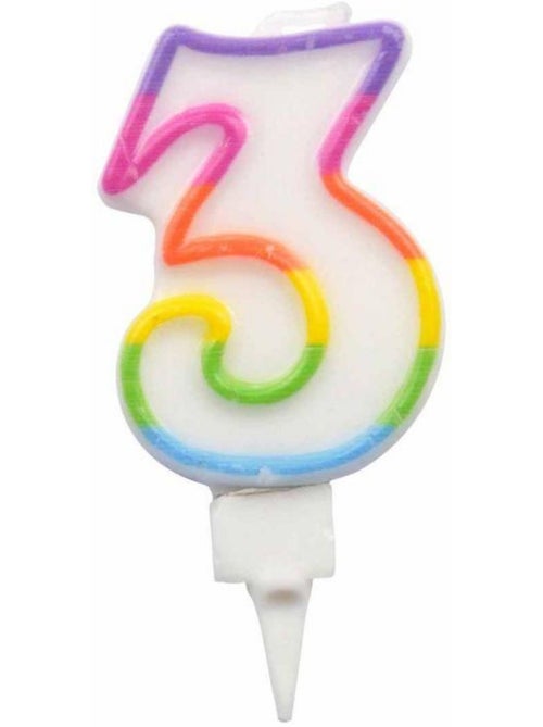 Bougie d'anniversaire chiffre 3 - Kiabi Bougie d'anniversaire chiffre 3 - Kiabi