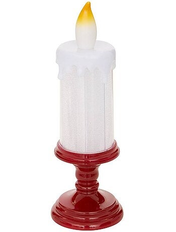 Bougie de noël lumineuse 5 led blanc chaud h. 31,5 cm à piles