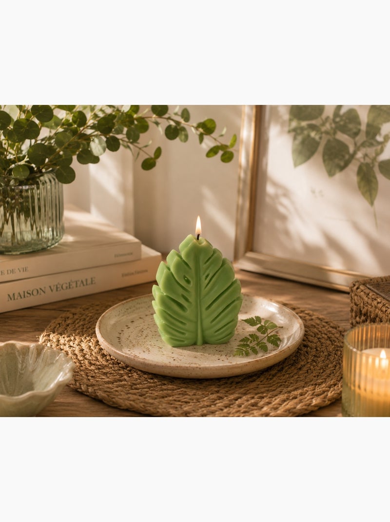 Bougie décorative en forme de feuille Vert - Kiabi