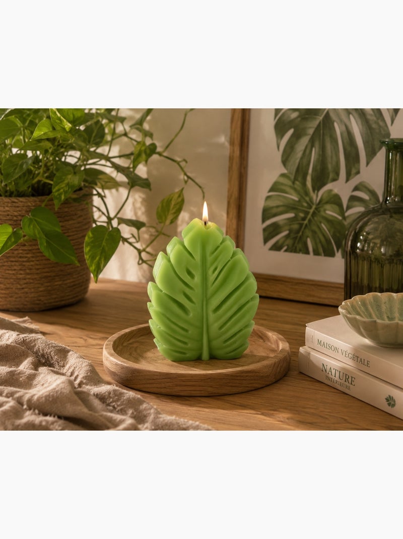 Bougie décorative en forme de feuille Vert - Kiabi