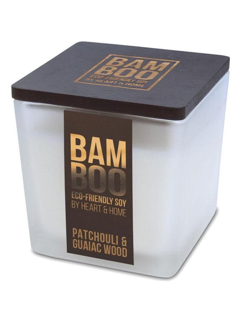 Bougie éco responsable bambou Patchouli et Bois de Gaïac Blanc - Kiabi