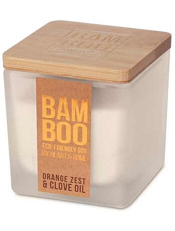 Bougie éco responsable bambou zeste d'orange et clou de girofle