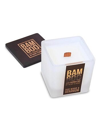 Bougie éco responsable bois de oud géranium