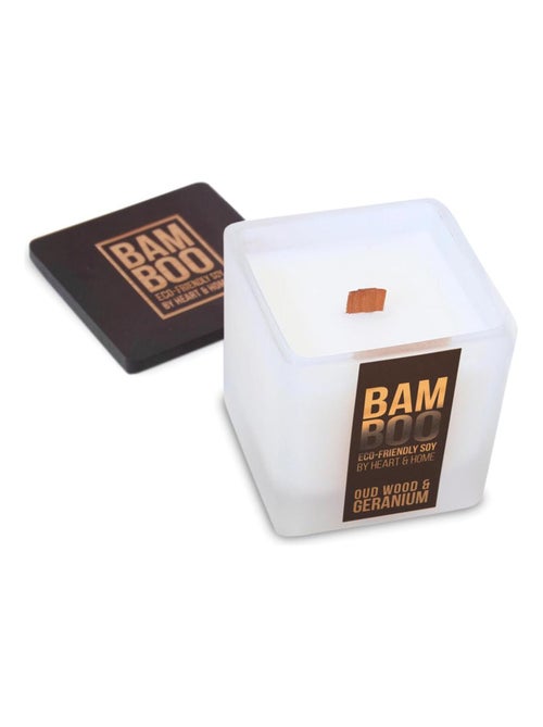 Bougie éco responsable bois de oud géranium - Kiabi