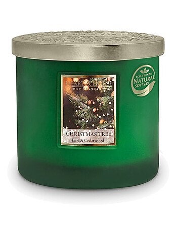 Bougie ellipse 2 mèches sapin de noël