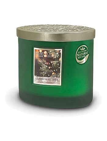 Bougie ellipse 2 mèches sapin de noël