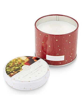 Bougie en boite métal Heart and Home Noël au coin du feu