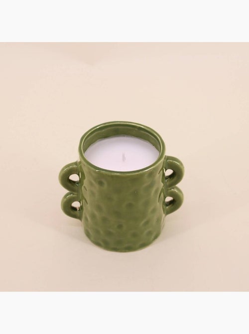 Bougie en céramique verte anses multiples 12cm - Kiabi