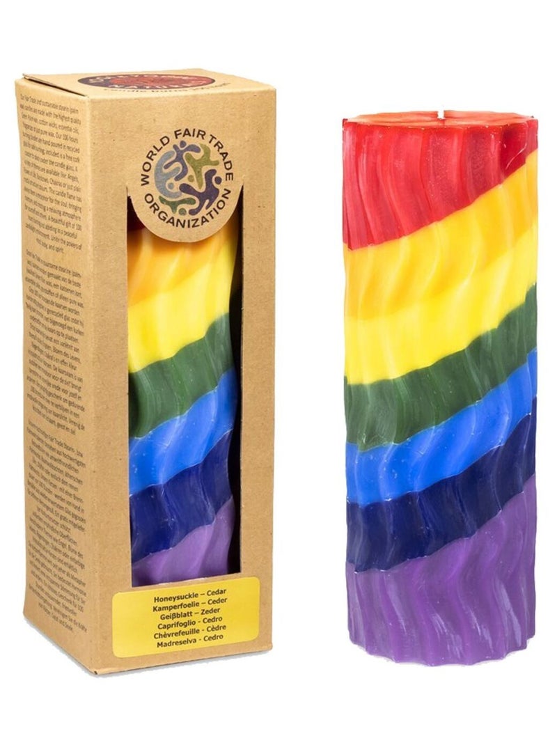 Bougie en stearine 100 heures vagues arc-en-ciel Multicolore - Kiabi