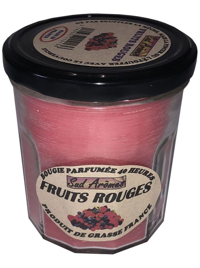 Bougie fabriquée en France 40 heures fruits rouges Rouge - Kiabi
