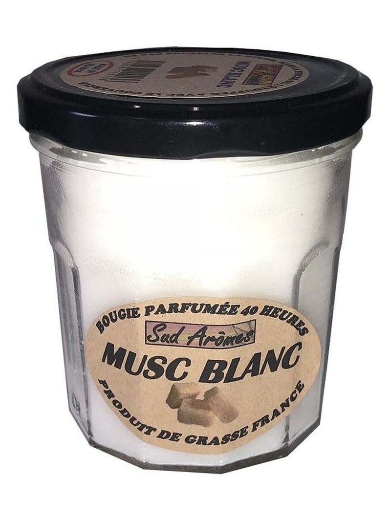 Bougie fabriquée en France 40 heures musc Blanc Blanc - Kiabi