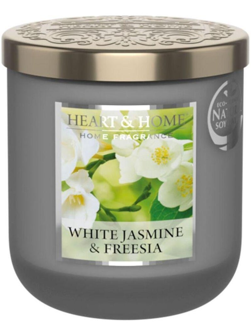 Bougie heart and home freesia et jasmin blanc Blanc - Kiabi