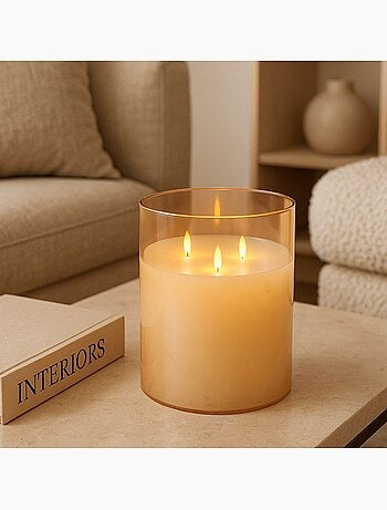 Bougie LED 3 flammes 18cm