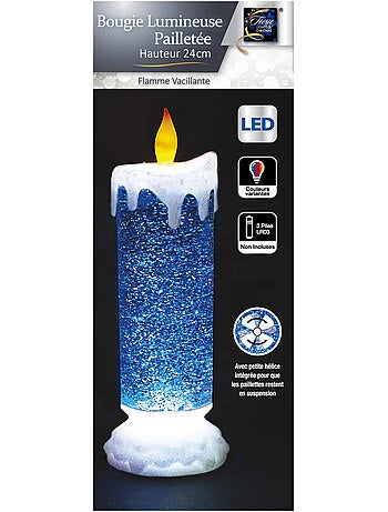 Bougie LED chandelle + paillette