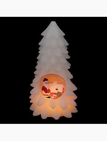 Bougie LED "Colorama de Noël" sapin creux H20cm