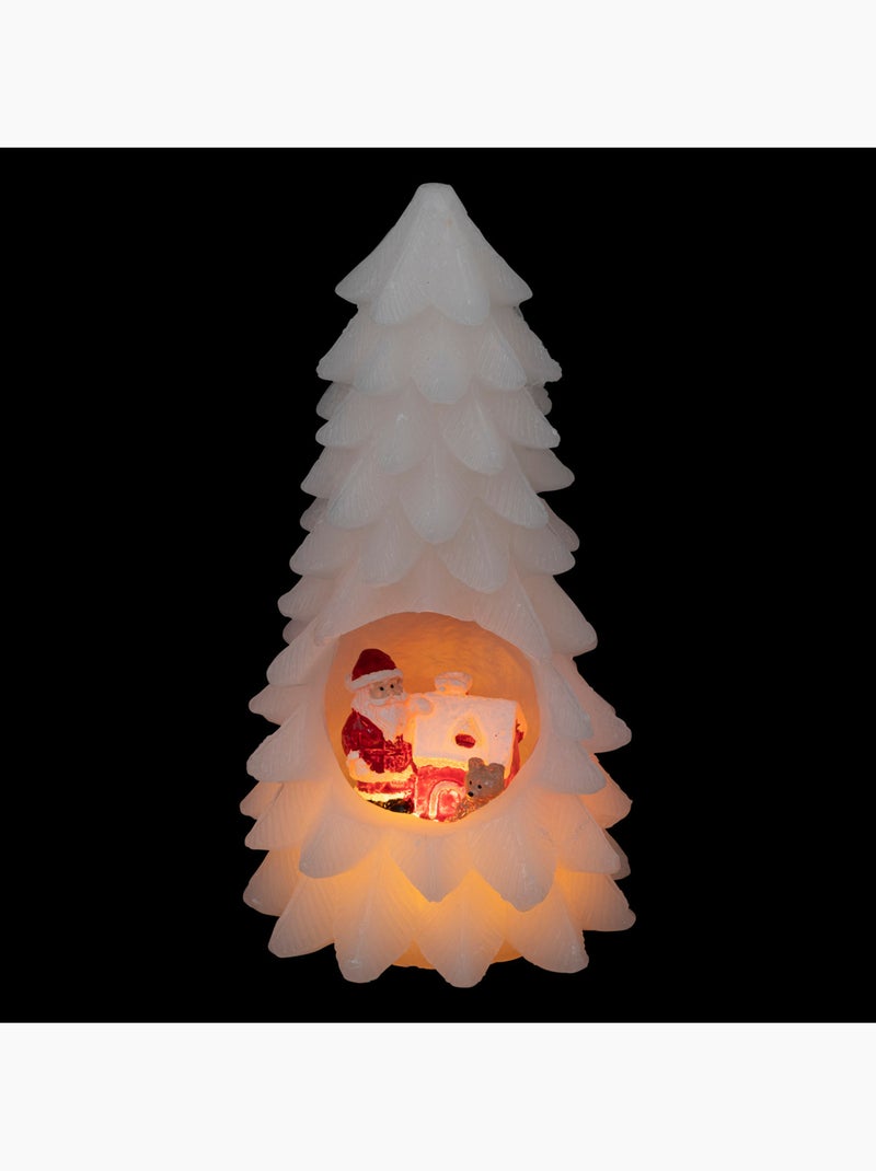 Bougie LED "Colorama de Noël" sapin creux H20cm Blanc - Kiabi