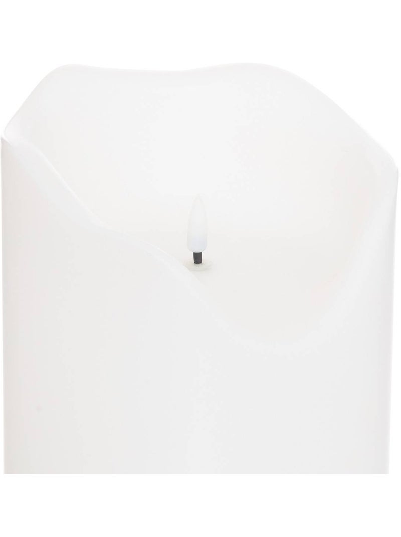 Bougie led extérieure flamme vacillante plastique theo Blanc - Kiabi