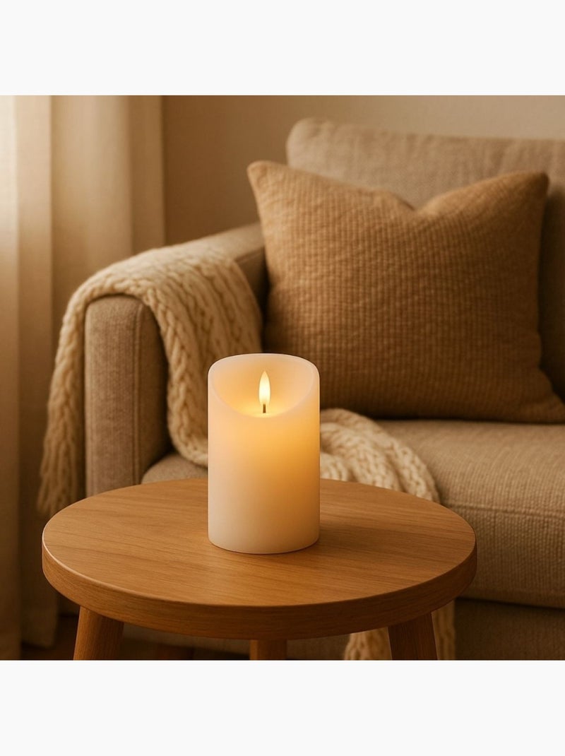 Bougie Led flamme vacillante 12,5cm Blanc - Kiabi