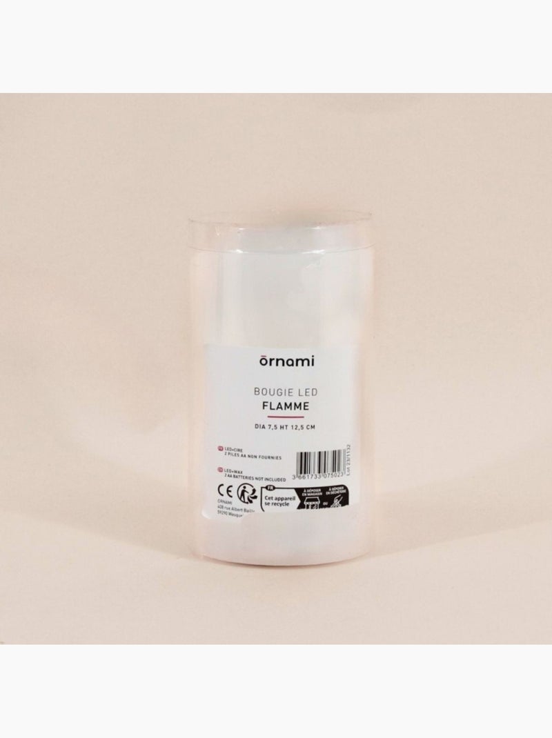 Bougie Led flamme vacillante 12,5cm Blanc - Kiabi