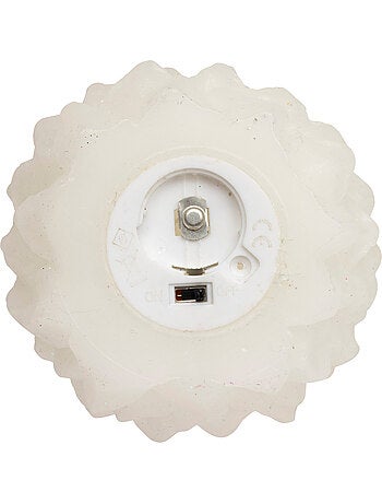 Bougie LED forme pomme de pin blanche