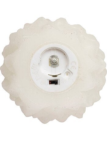 Bougie led forme pomme de pin blanche