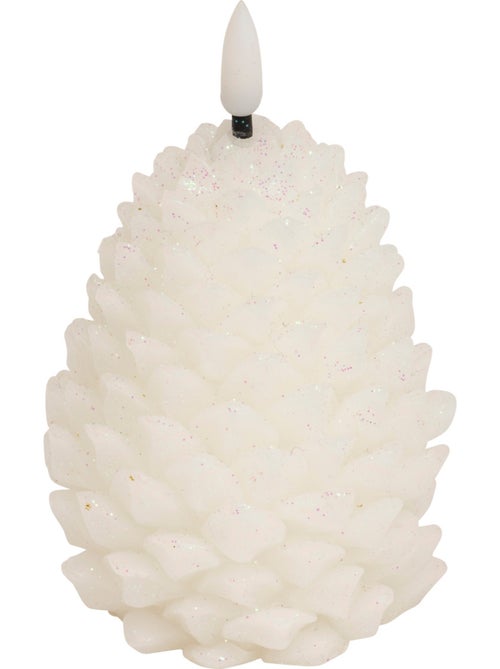 Bougie LED forme pomme de pin blanche - Kiabi